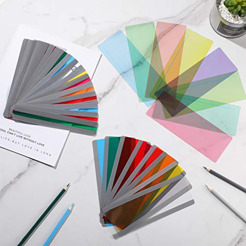 Zonon 48 Pcs Guided Reading Highlight Strips - 3 Sizes, 7.48 x 1.25 & 7.48 x 2.75 Inch, Fluency & Dyslexia Aid