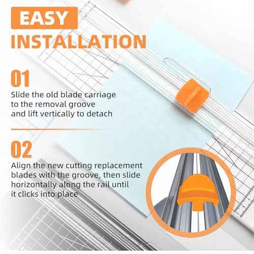 157400-1001 Paper Cutter Blades Replacement for Fiskars Paper Trimmer TripleTrack High Profile Blades, Portable Paper Cutter Style I Blade 1968701005 for Cutting and Scoring- 2 Pack