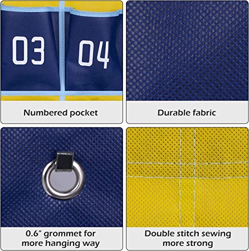 MISSLO Classroom Cell Phone Holder 30 Pockets Hanging Wall Organizer (Blue)