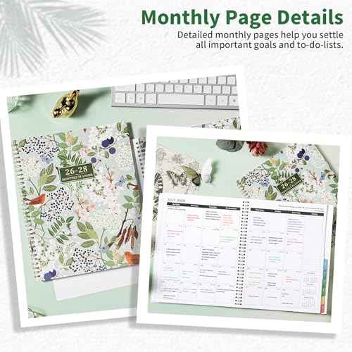 2026-2028 Monthly Planner/Calendar - 3 Year Monthly Planner 2026-2028, January 2026 - December 2028, 9" x 11", 3 Year Calendar 2026-2027-2028 with Colorful Tabs, Notes Pages, Inner Pocket