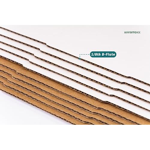 LP Mailers, 12.8"L x 12.8"W x 1"D Corrugated Vinyl Records Shipping Boxes for Mailing Packaging Moving Storage, with Fragile Stickers, White, 25 Pack