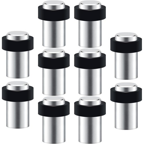10 Pack Door Stop Floor Mount Door Stopper Stainless Steel Rubber Door Stop Height 2.4" for Home Office Hotel etc