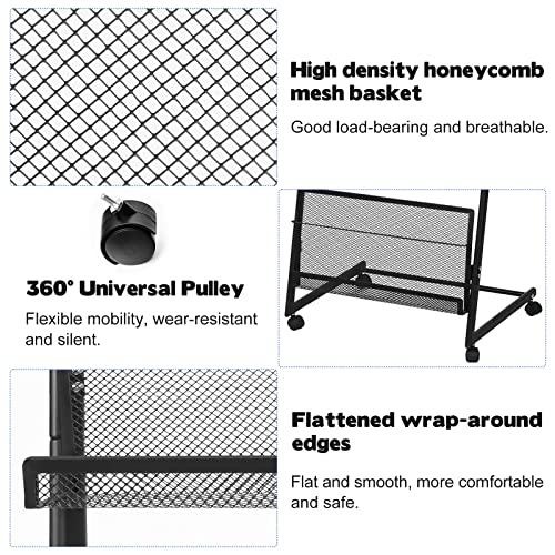 18.9''W Floor-Standing Magazine Display Rack, Rolling Journals, Brochure & Newspaper Stand, Literature Holder for Trade Shows, Exhibitions, & Offices, Black