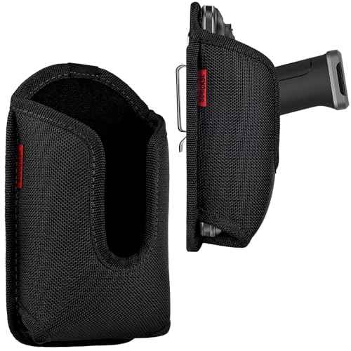 Scanner Holster Handle Series - Thick Quality, Large, Heavy Duty, Sturdy Metal Belt Clip, Durable, Pocket-Friendly, Compatible with Zebra Barcode, Black