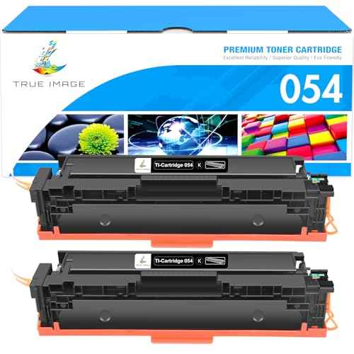TRUE IMAGE Compatible 054 Toner Cartridge Replacement for Canon 054 054H Black Work for Canon Color ImageCLASS MF641Cdw MF642Cdw, LBP622Cdw Printer (Black, 2-Pack)
