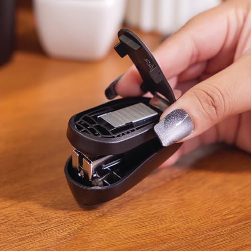 Swingline Tot Mini Stapler Black, 12 Sheet Capacity, Jam-Free, Includes 1000 Staples & Built-In Remover