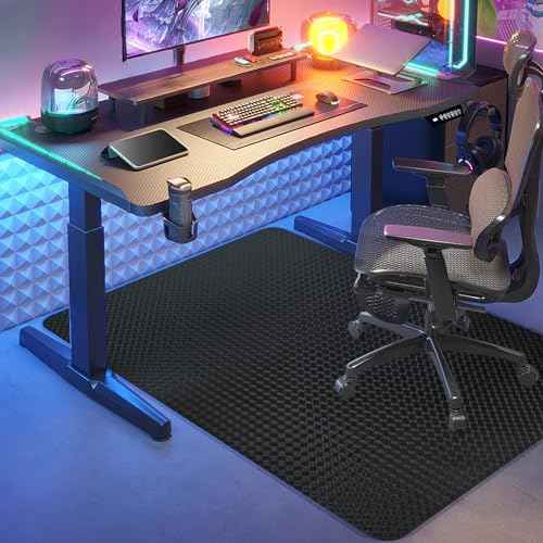 Vicwe Gaming Chair Mat for Hardwood Floor, 48"¡¿36" Office Chair Mat, PVC Computer Chair Mats, Easy Glide, Floor Protector for Rolling Chair-Black