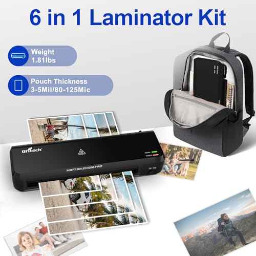 9 inch Thermal Laminator Machine with 40 Laminating Sheets, 8.5 x 11 Laminating Machine with 2-Min Faster Preheat, Personal Lamination with 2 Rollers for Office, School and Home Use
