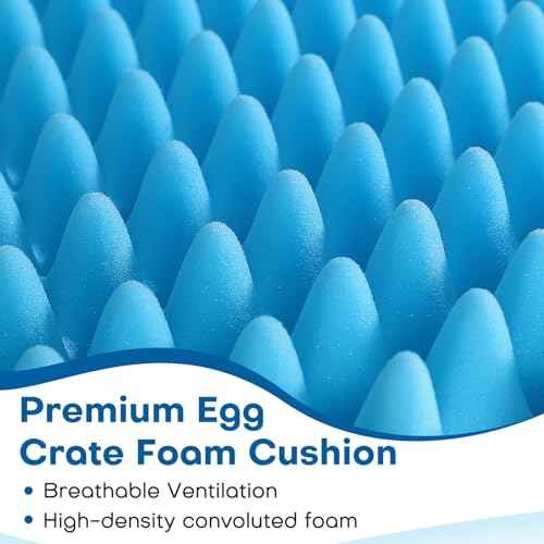2 Pack Pressure Relief Egg Crate Seat Cushion, Eggcrate Wheelchair Cushion Backrest Chair Pad for Long Sitting, Breathable High-Resiliency Egg Crate Foam Cushions for Office Chair, Car Seat, Recliner