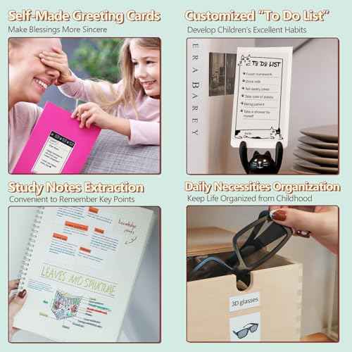 Memoking Print Pods Mini Printer - Sticker Printer Mini Thermal Inkless Sticker Maker Bluetooth Pocket Printpod for Phone, Impresora Port?til for Notes, Flashcards, Diagrams, Journal, DIY, Kids Gift