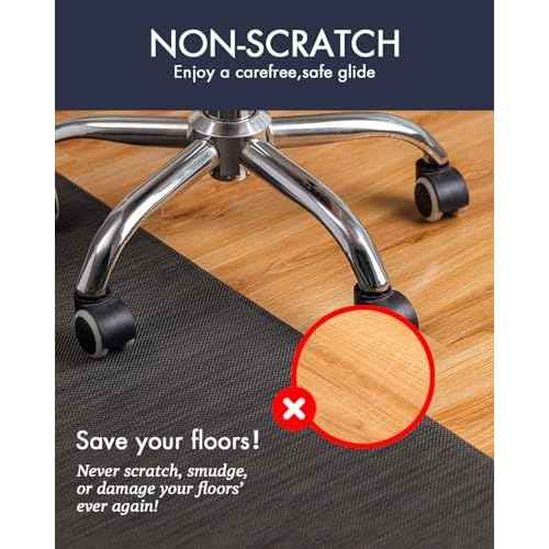 Office Chair Mat for Hardwood Floor Under Desk Computer Rolling Chair Mat for Wood/Tile Floor Non-Slip Heavy Duty Desk Rug PVC Plastic Hard Floor Protector 36" x 48" (Espresso)