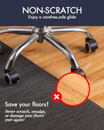 Baroyal Office Chair Mat for Hardwood and Tile Floors - Espresso, 36x48 Inches