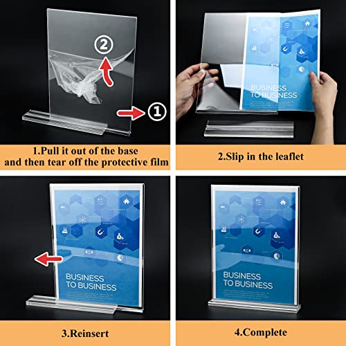 Arrobust 8.5x11 Vertical Double-Sided Acrylic Sign Holders - 6 Pack