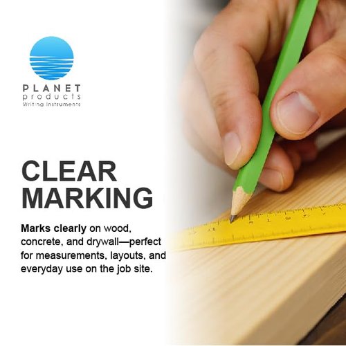 Planet Products Writing Instruments Custom Imprinted Carpenter Pencils – Personalized Flat Wood Pencils for Construction, Promotional Giveaways, Builders (Black,180 Count (Pack of 1)