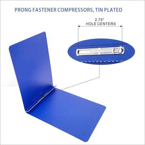 ESKEAR Fiberboard Binder,Sheet Size 8.5 x 11 Inches with Metal Prong Top Fastener with Compressor 2.75 Inch Centers, 2 Inch Capacity for Pressboard Report Cover,12 per Box (Blue))