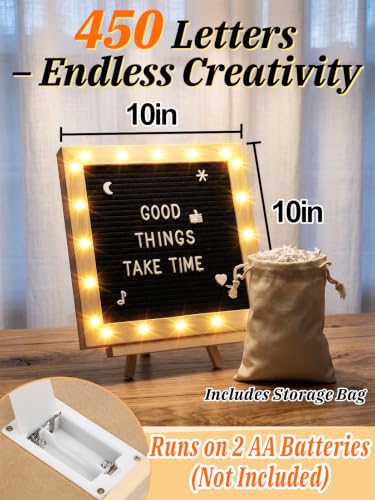 Light Up Velvet Letter Board with LED Lights - Custom Message Sign for Home & Events