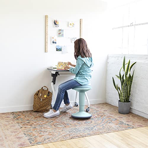 ECR4Kids Sitwell Wobble Stool with Cushion, Adjustable Height, Active Seating, Seafoam