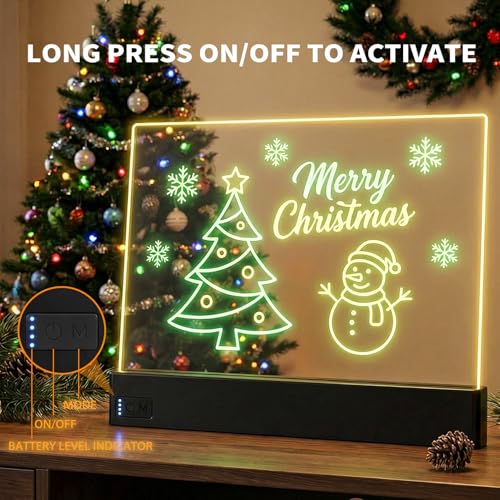 Fashlits 16-Inch LED Note Board with 8 Dry Erase Markers & Variation Black+8 Light Effects