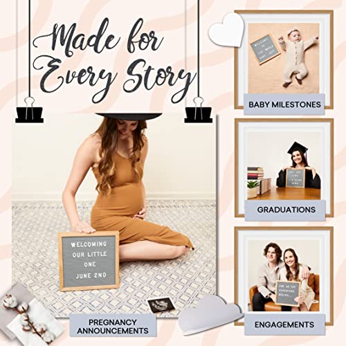 Felt Like Sharing 10x10 Gray Felt Letter Board with 300 Letters & Storage Pouch