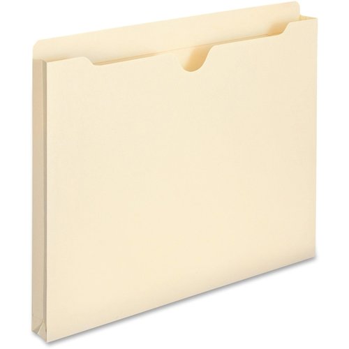 Smead File Jacket, Reinforced Straight-Cut Tab, 1" Expansion, Letter Size, Manila, 50 per Box (75520)