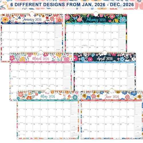 2026 Wall Calendar - 2026 Calendar, 12 Months Hanging Calendar 2026, Jan 2026 - Dec 2026, 11" x 8.5", Spiral Binding, Julian Dates, Large Block, Notes, To-do List, Thick Paper, Perfect for Organizing
