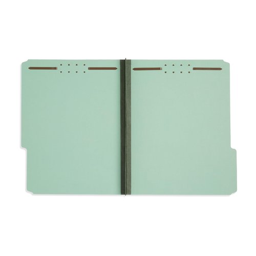 Blue Summit Pressboard File Folders, 2 inch Expansion Pressboard Folders Letter Size, Pressboard Folders with Fasteners, Gray/Green – 25 Pack