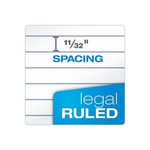 Ampad 100% Recycled Perforated Ruled 50 Sheet 8 1/2 x 11 3/4 Inch White Pads 12 Pack (20-172)