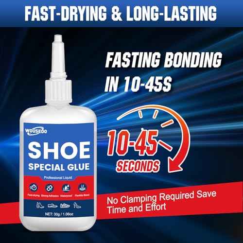 30g x 2 Pcs Shoe Glue - Quick Dry Strong Adhesive for Shoe Repair, Boots, Sneakers, Heels, Hiking Shoes, Leather, Handbags -Waterproof & Flexible.