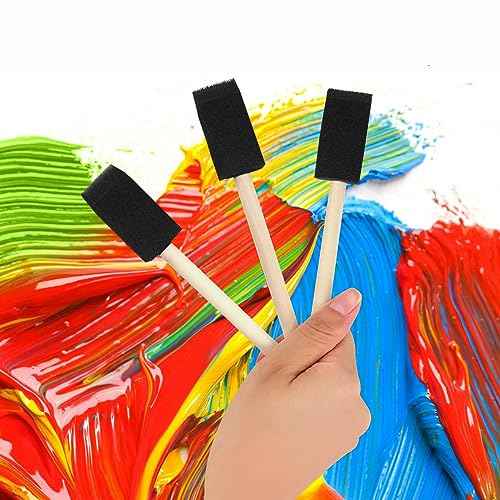 40 Pcs Foam Brush,1¡± Foam Paint Brushes, Wood Handle Sponge Paint Brush, Brushes for Painting for Staining, Varnishes, and DIY Craft Projects