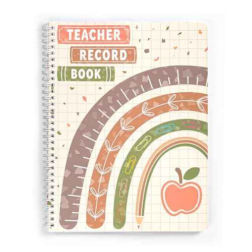 120 Pages Teacher record book 11 x 8.27inch Teacher grade book Spiral bound Lesson planner Attendance book for School Classroom Office Supplies,Double Sided Printing