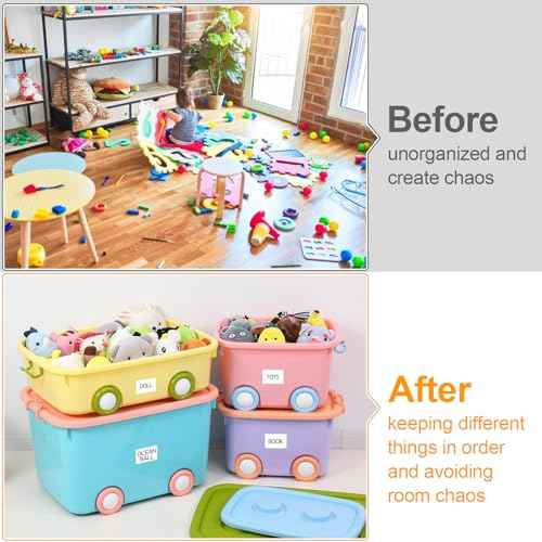 Joyberg Storage Box Labels, 420 Pcs, 2''x4'', Removable, Tear-Resistant, No Residue, for Bottles, Jars, School, Home, Business Organizing