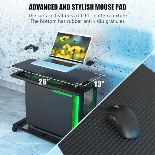 Moricher 2-Tier Computer Tower Stand with Wheels and Cable Management