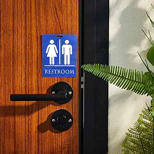 Tinlade 32 Set Bathroom Pass Restroom Hall Pass for Classroom with Keychain Holder with Lanyard PVC Unisex for Women Men, Blue