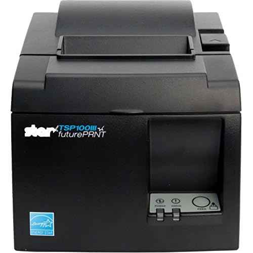 Star Micronics TSP143IIIU USB Thermal Receipt Printer with Device and Mfi USB Ports, Auto-cutter, and Internal Power Supply - Gray
