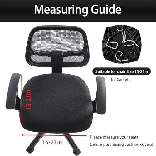Stretch Jacquard Office Chair Cover, Removable Desk Chair Cover - Black, TONGMU