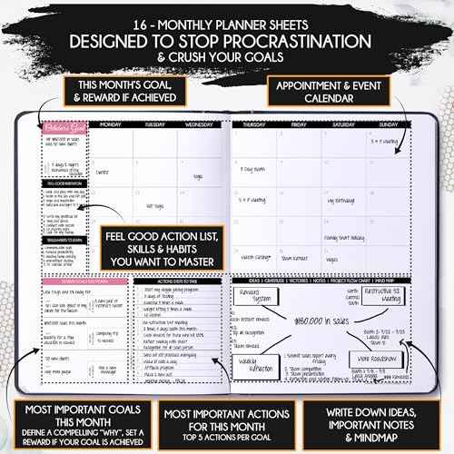 2025-2026 Planner Weekly and Monthly | 16-Month Life Planner to Increase Focus & Productivity | Reduce Overwhelm & Achieve Your Biggest Goals | Include Gift Box & Stickers | Sep 2025-Dec 2026