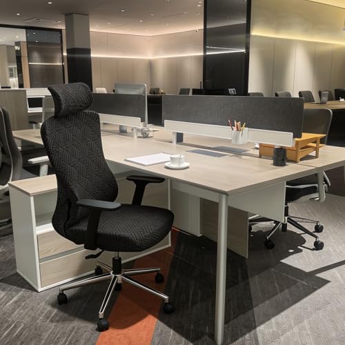 EVOLLER Jacquard 2-Piece Ergonomic Office Chair Cover with Headrest – Black (Jacquard, L-Black)