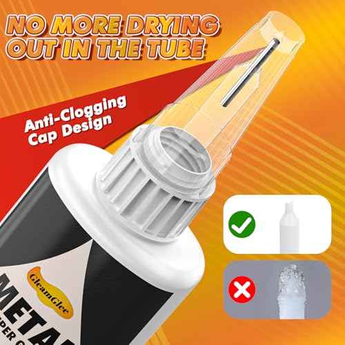 Super Glue for Metal and Stainless Steel 35g - Ultra Strong, Heavy Duty Waterproof, Heat Resistant, Quick-Dry, Clear Glue for Strong Bonding Between Metals, Other Materials, Jewelry Making