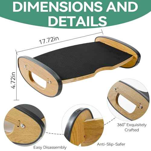 Solid Wood Foot Rest for Under Desk at Work - Ergonomic Foot Stool Under Desk,Rocking Foot Rest with All-Non-Slip Mat for Feet Support Leg Under Stools Footrest for Home Office Gaming