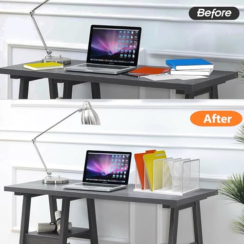 Kuntine.B White 5-Section Upright Desk File Organizer - 1 Pack