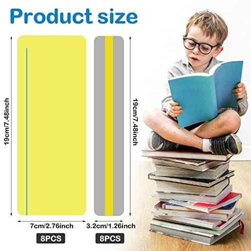 16 Pcs Guided Reading Strips Sentence Strips Highlight Strips Colored Overlay Highlight Bookmarks for Children Teacher Dyslexia Reading Tools