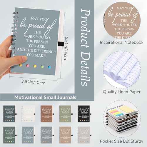 30 Sets/60 Pcs Employee Appreciation Gifts 30 May You Be Proud of The Work Notebooks with Sticky Note 30 Ballpoint Pens for Teachers Students Volunteer Nurse Thank You Gift(Boho Color)