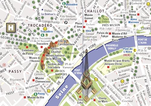 Paris Map by VanDam – City Center & Metro Laminated Pocket Guide (English/French)