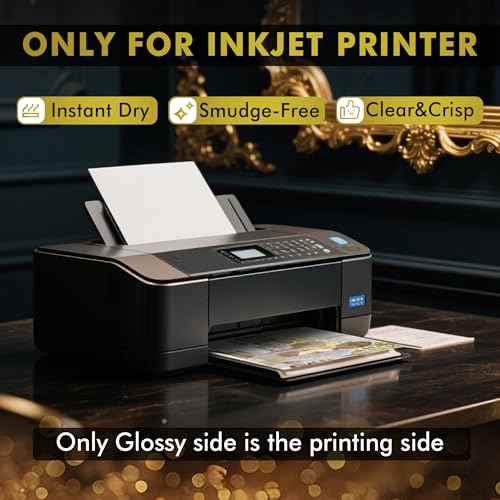 A-SUB Premium Photo Paper High Glossy 13x19 Inch 72lb for Inkjet Printers 50 Sheets, Single Sided
