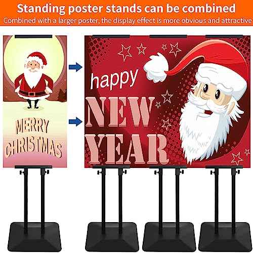 Poster Stand Heavy Duty - Double-Sided Pedestal Poster Stands for Display, Adjustable Metal Poster Board Stand Height Up to 80", Outdoor Floor Standing Sign Holder for Banner Foam, 1 Pack