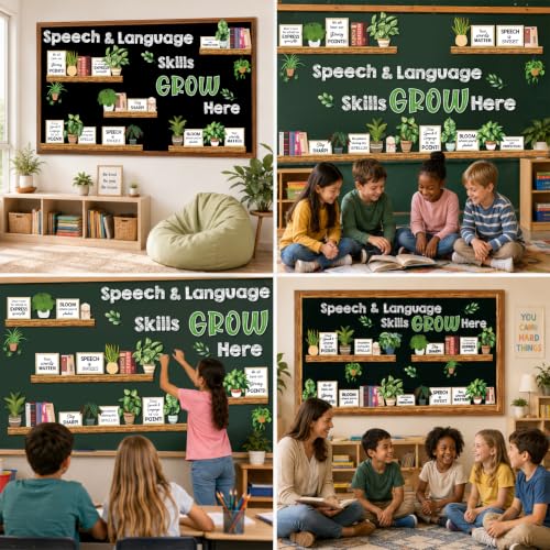 Greenery Speech Therapy Bulletin Board Set Plant Classroom Decorations Grow Here