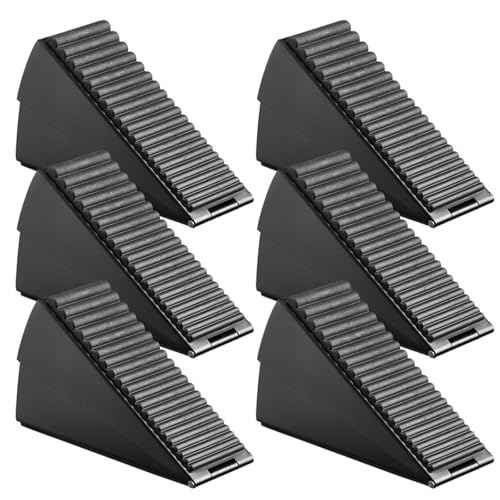 6 Pack Door Stoppers Heavy Duty Door Stopper Adjustable Spring Large Door Stoppers for Bottom of Door, 3 Inches Heavy Door Stopper Door Wedge Suits Any Heavy Door