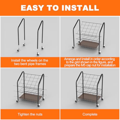 20 Slots Blueprint Holder, Double Layer Blueprint Storage with Sturdy PC Base Plate and 2 Brake Wheels for Office Organization, Storage Rack Rolling Cart, Construction Paper Organizer