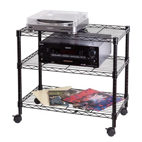 Honey-Can-Do 3-Tier Media Cart CRT-09693 Black