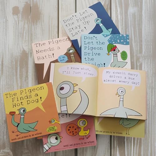 9PCS Mo Willems Pigeon Books Dont Let The Pigeon Drive The Bus Book Series Set Paperback, Pigeon Books Collection for Kids